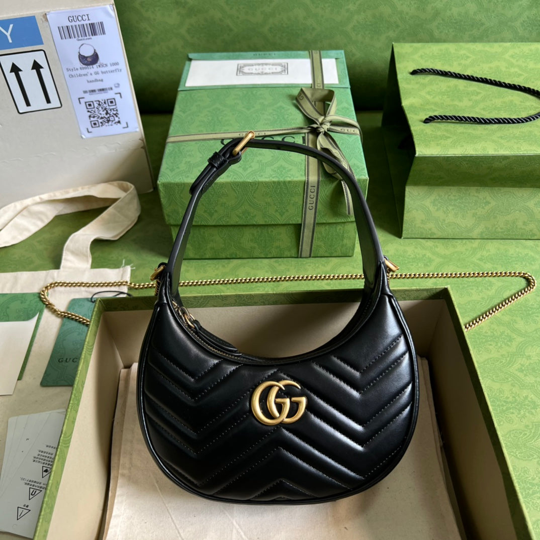 Minibolso con forma de media luna GG Marmont GUCCI - Imagen 2