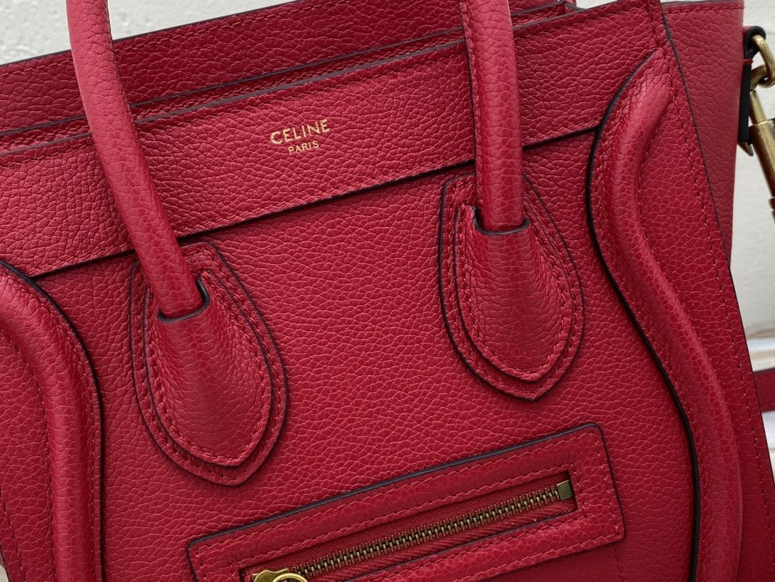 BOLSO LUGGAGE NANO DE PIEL MARTILLADA CELINE - Imagen 5