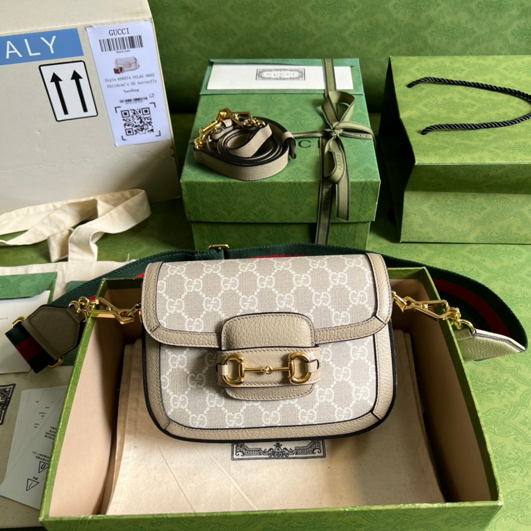 Minibolso Gucci Horsebit 1955 con GG - Imagen 2