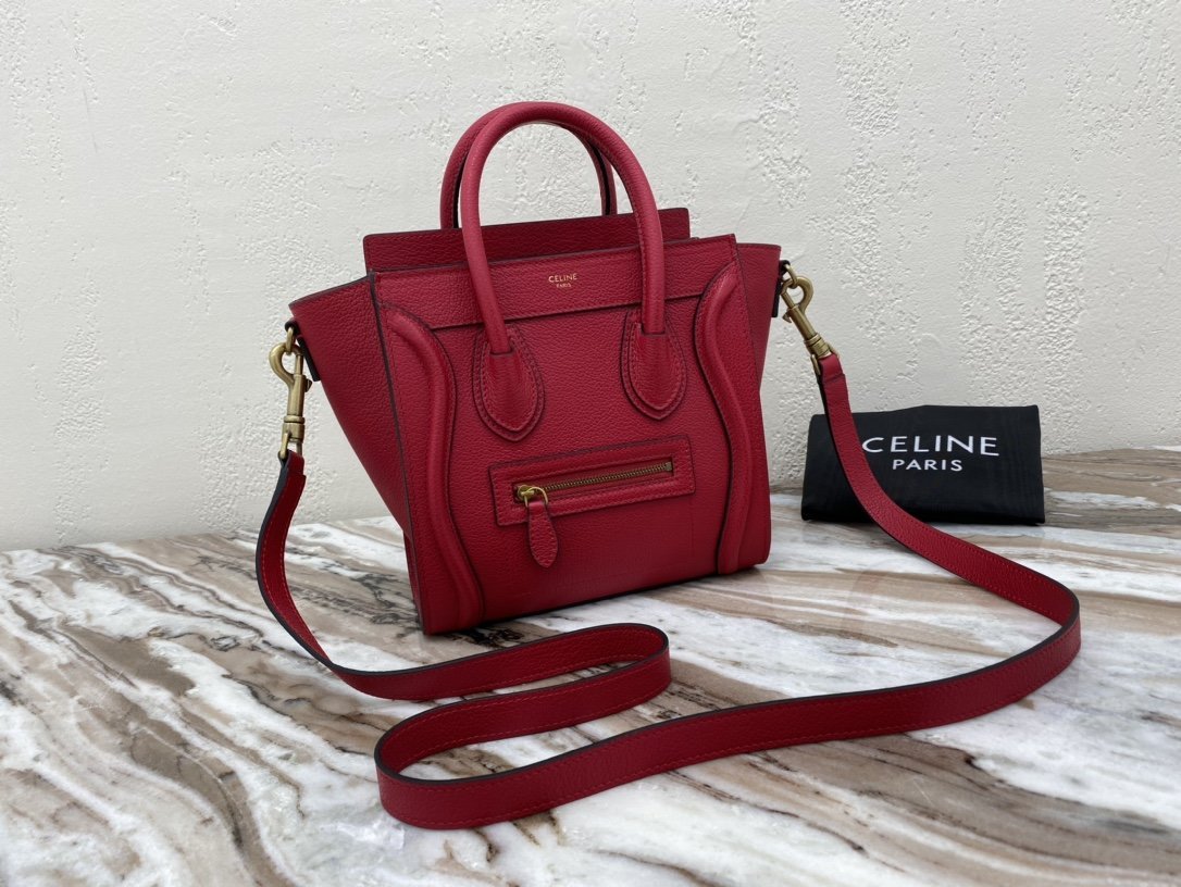BOLSO LUGGAGE NANO DE PIEL MARTILLADA CELINE - Imagen 3