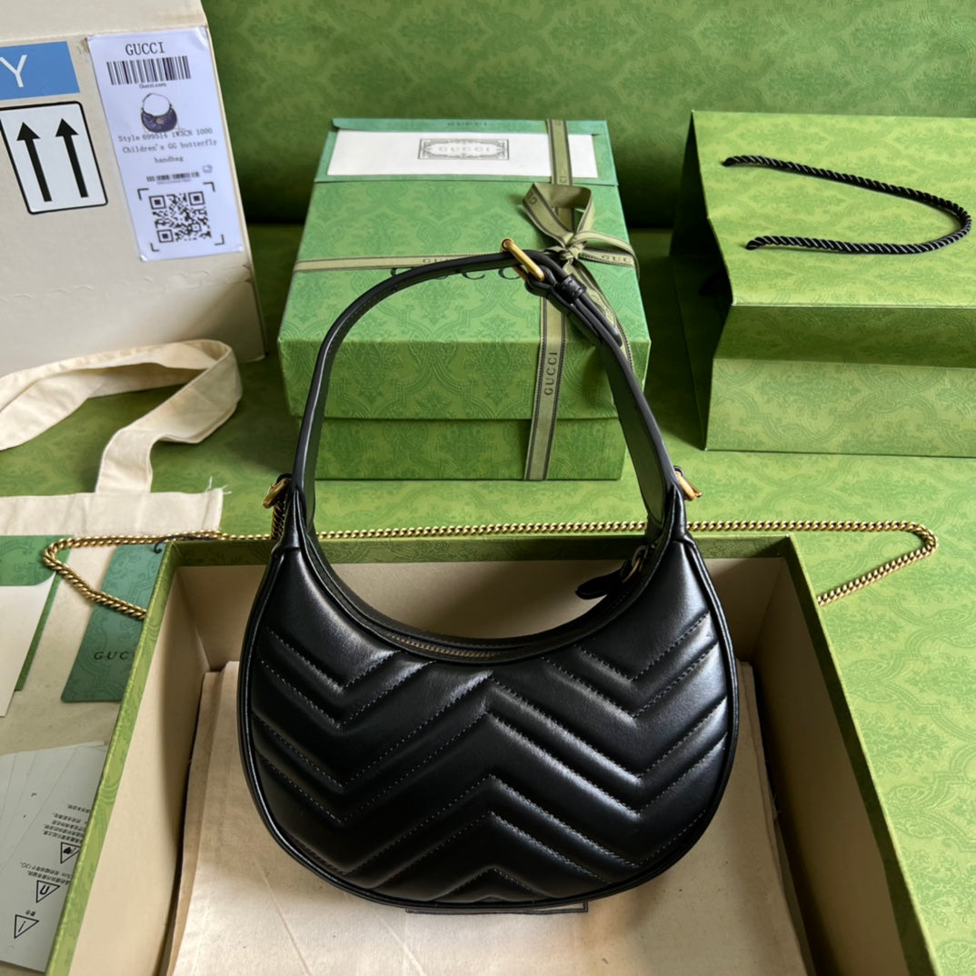 Minibolso con forma de media luna GG Marmont GUCCI - Imagen 3