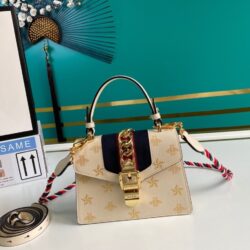 Minibolso Sylvie Piel Abejas Estrellas GUCCI