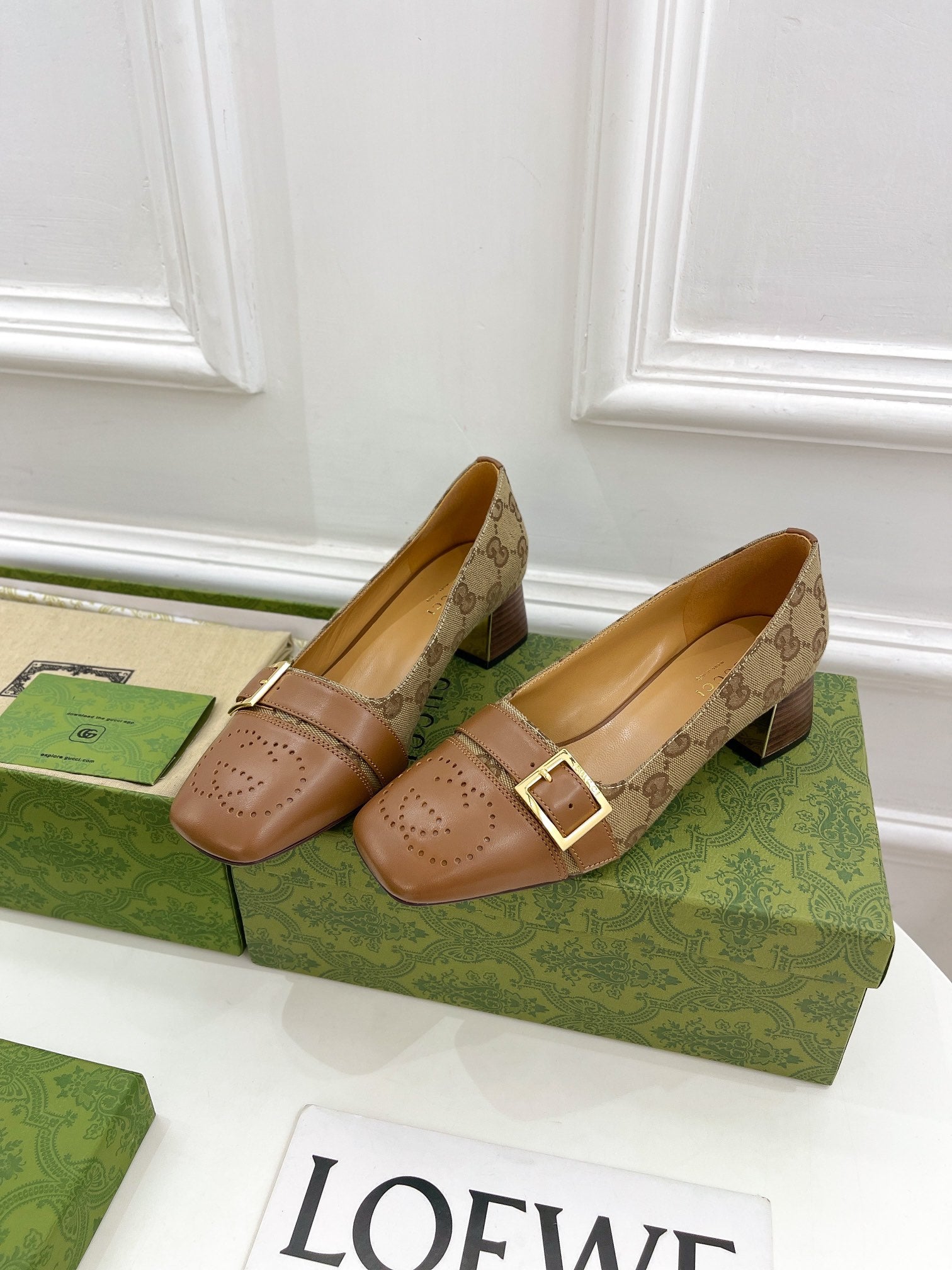 Zapato de Salón de lona GG Gucci - Imagen 3