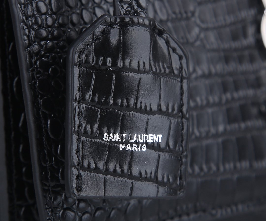 bolso de hombro Sunset con efecto de piel de cocodrilo YSL - Imagen 7