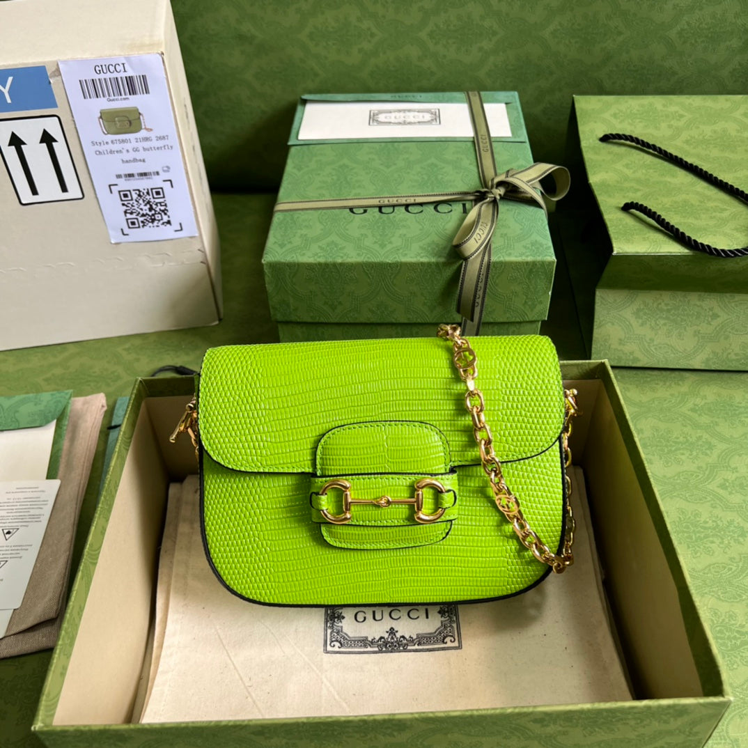 Minibolso Gucci Horsebit 1955 de lagarto - Imagen 3
