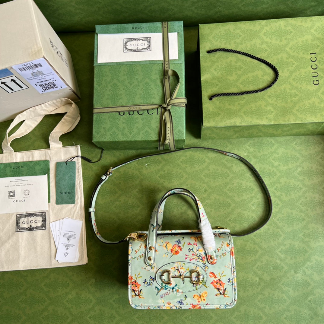 Minibolso de Mano superior Gucci Horsebit 1955