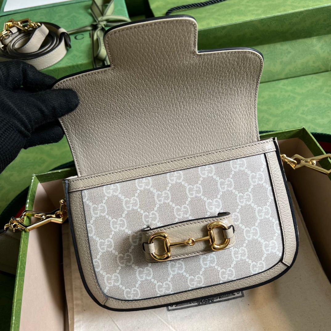 Minibolso Gucci Horsebit 1955 con GG - Imagen 7