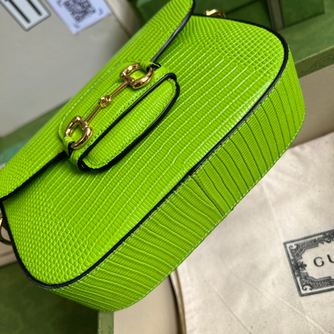Minibolso Gucci Horsebit 1955 de lagarto - Imagen 7