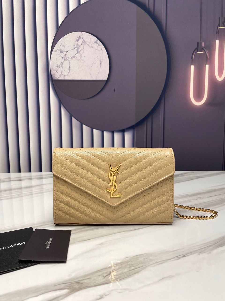 Cartera con cadena envelope YSL