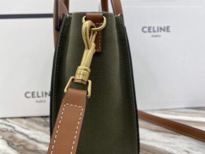 BOLSO LUGGAGE NANO DE TEJIDO Y PIEL CAQUI / TOSTADO CELINE - Imagen 2