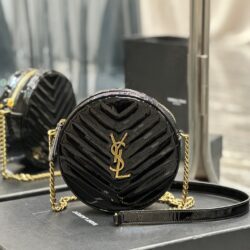 Bolso cámara redondo vinyle de piel YSL