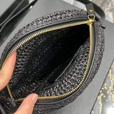 Bolso Sac Rond de rafia YSL - Imagen 9