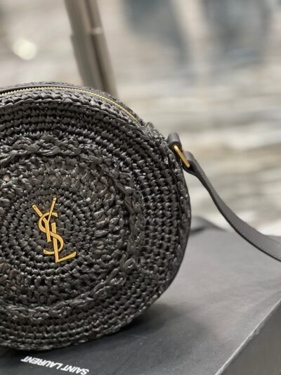 Bolso Sac Rond de rafia YSL - Imagen 6