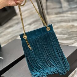 Bolso de hombro pequeño con detalle de flecos YSL