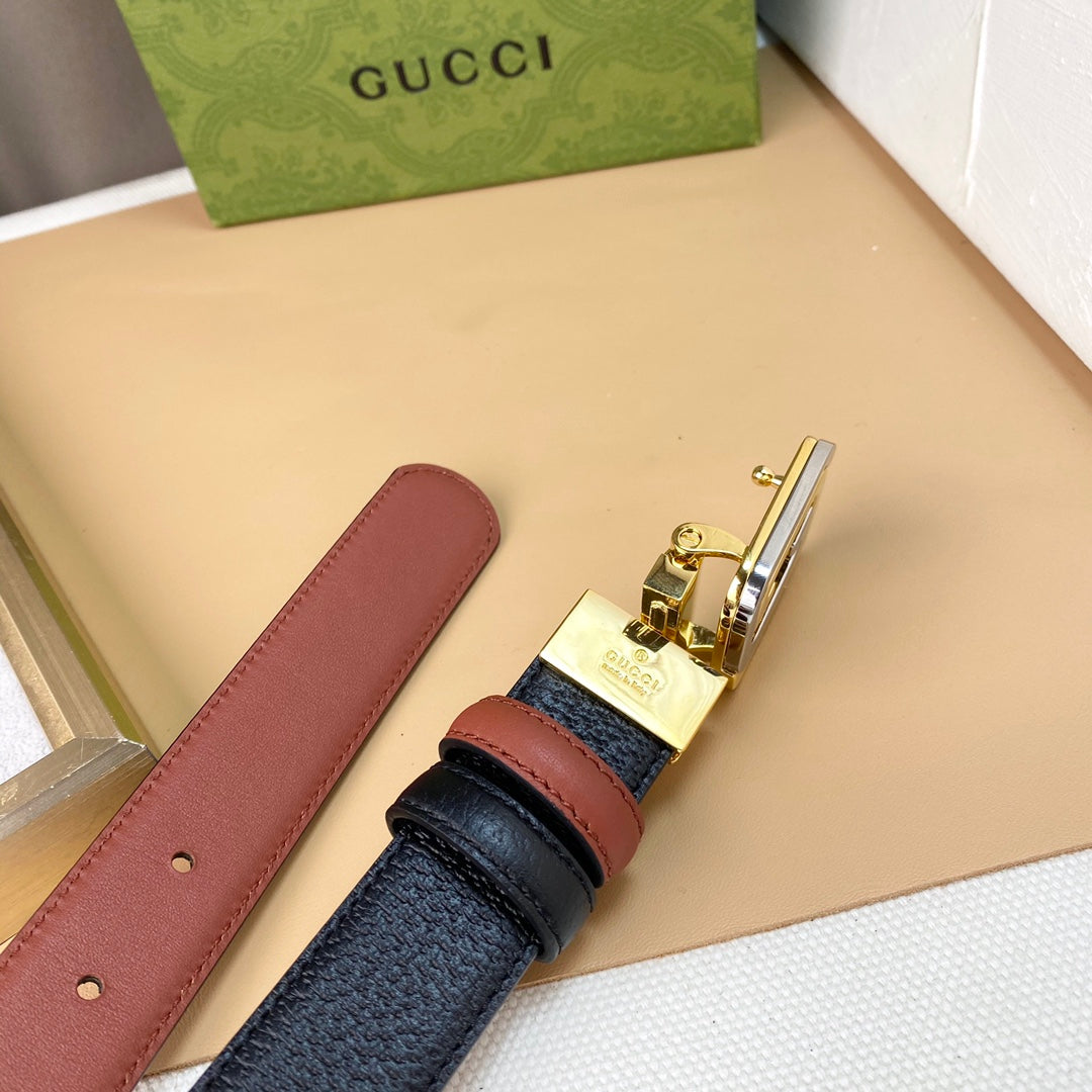 Cinturón reversible con GG cuadrada GUCCI - Imagen 5