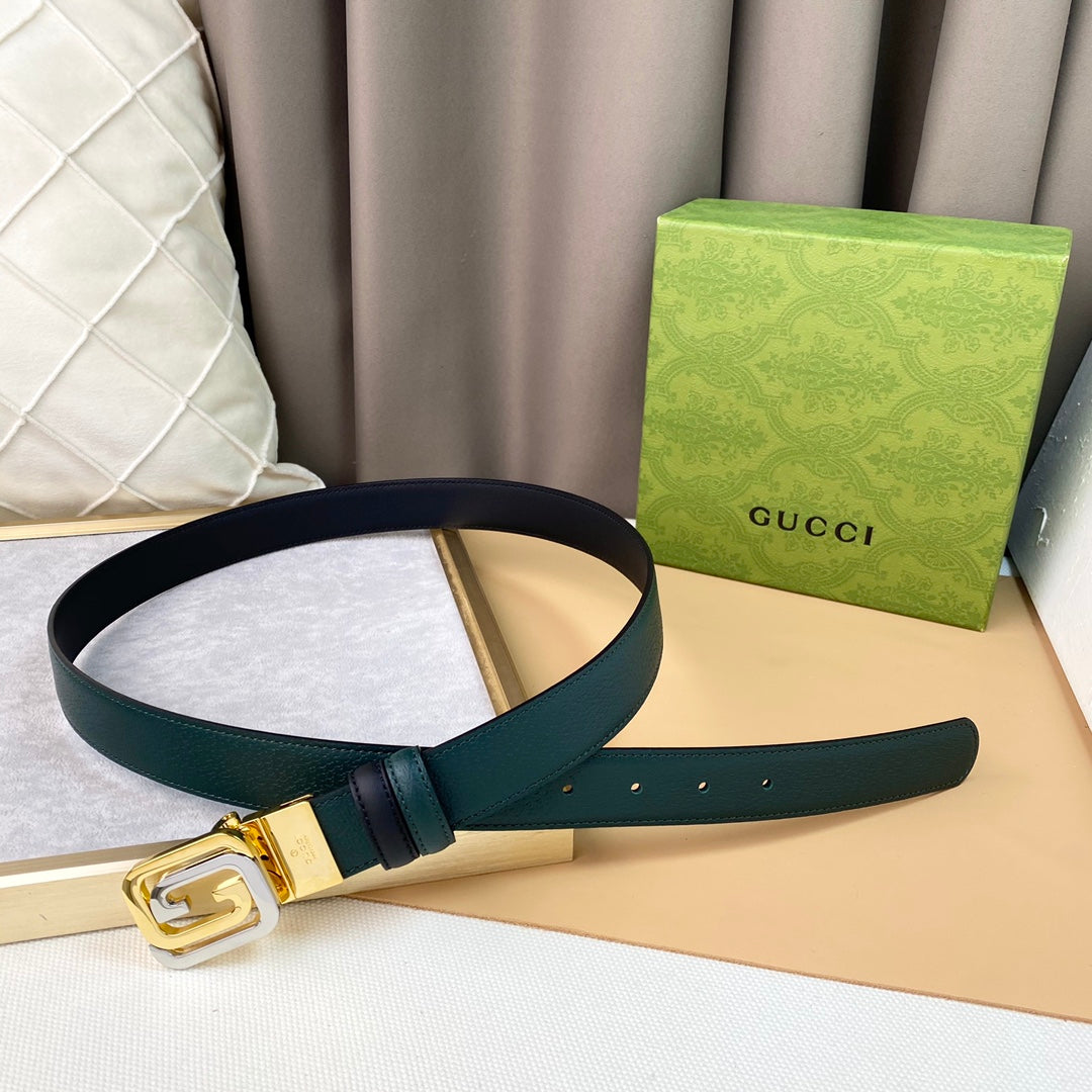 Cinturón reversible con GG cuadrada GUCCI - Imagen 2
