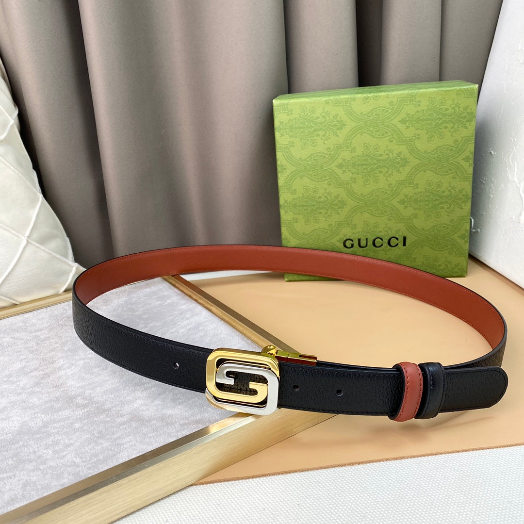 Cinturón reversible con GG cuadrada GUCCI - Imagen 6