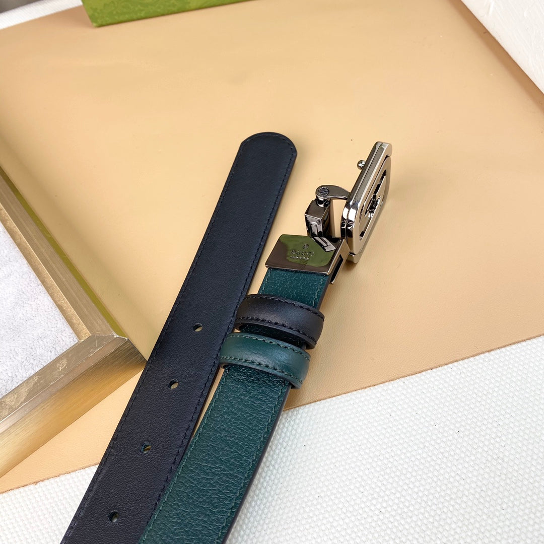 Cinturón reversible con GG cuadrada GUCCI - Imagen 3
