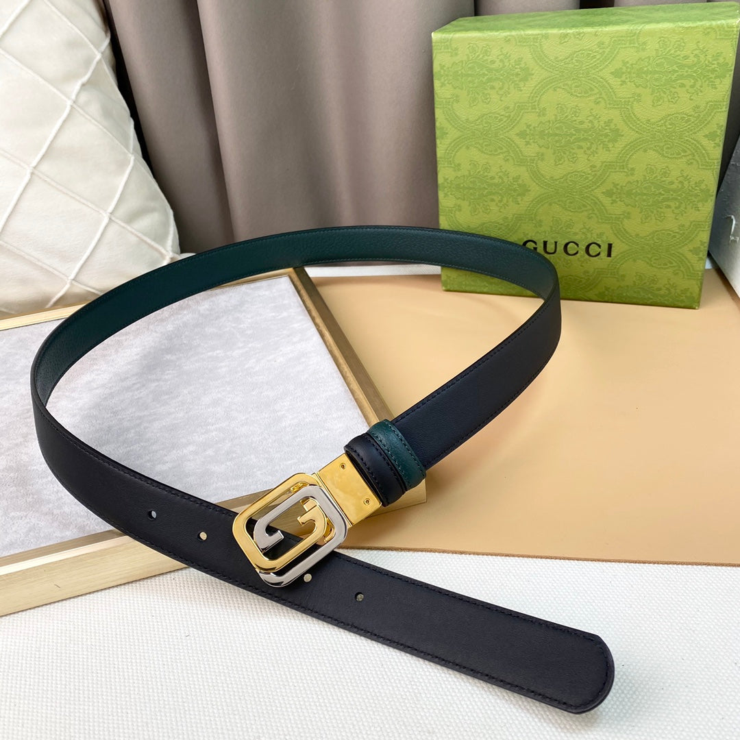 Cinturón reversible con GG cuadrada GUCCI - Imagen 3