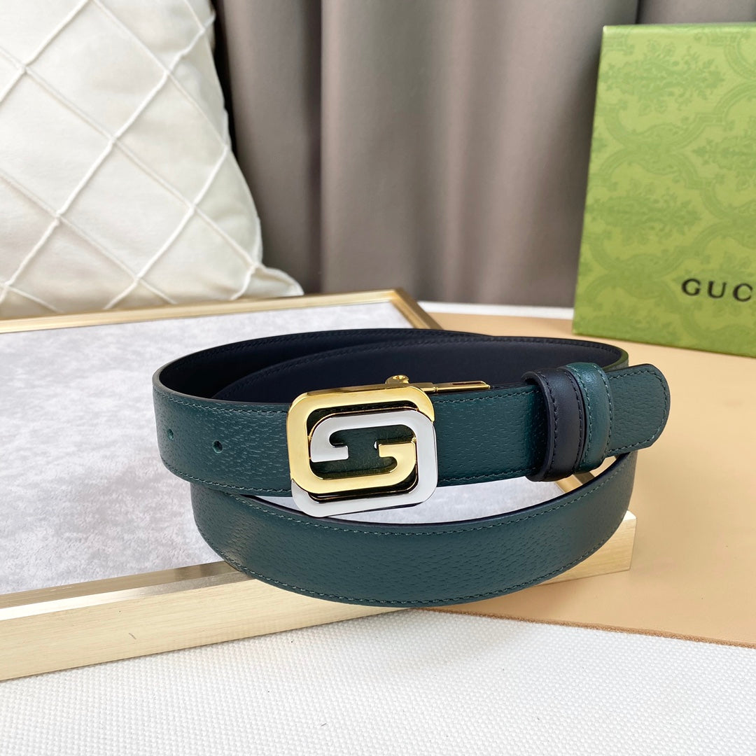 Cinturón reversible con GG cuadrada GUCCI - Imagen 4