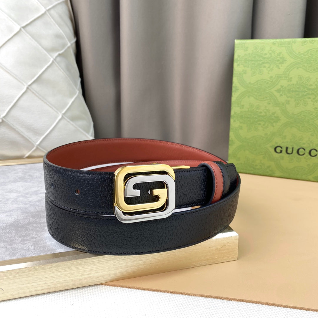 Cinturón reversible con GG cuadrada GUCCI - Imagen 3