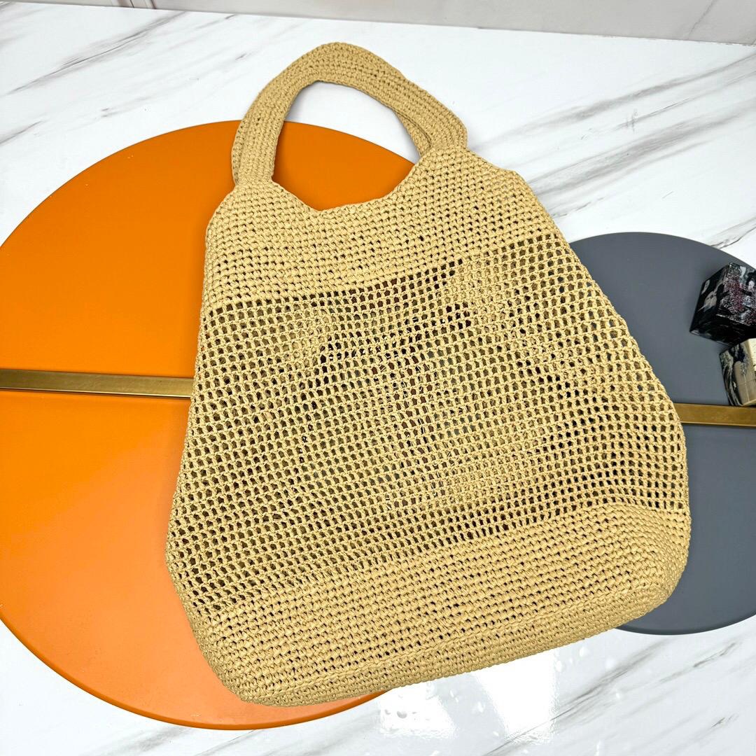 MAXIBOLSO SHOPPER ICARE DE CROCHÉ DE RAFIA YSL - Imagen 4