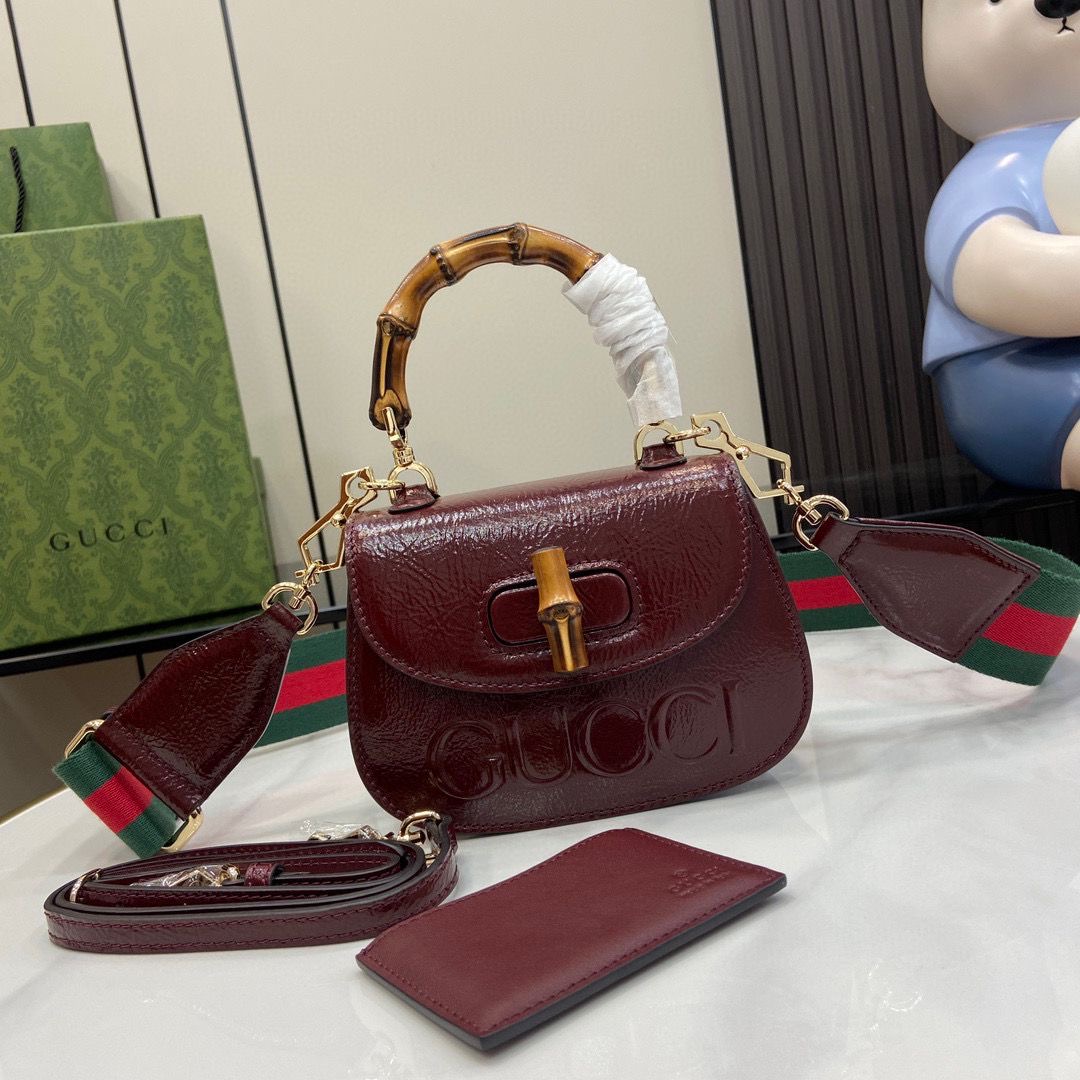 Minibolso de mano Gucci Bamboo 1947 Gucci