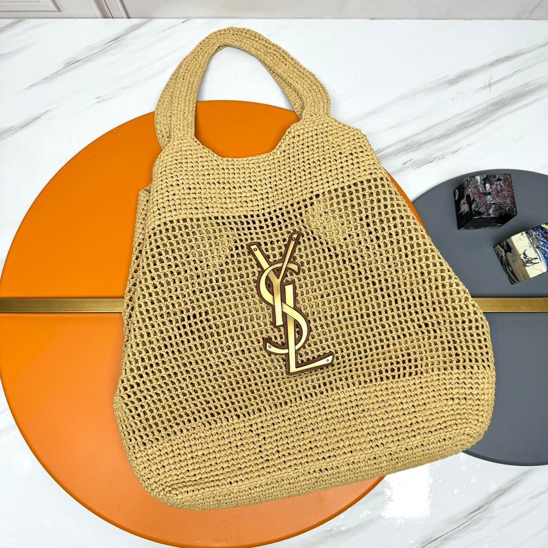 MAXIBOLSO SHOPPER ICARE DE CROCHÉ DE RAFIA YSL