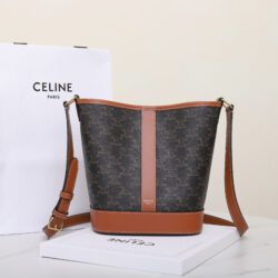Bolso Cubo Pequeño De Lona Triomphe Celine