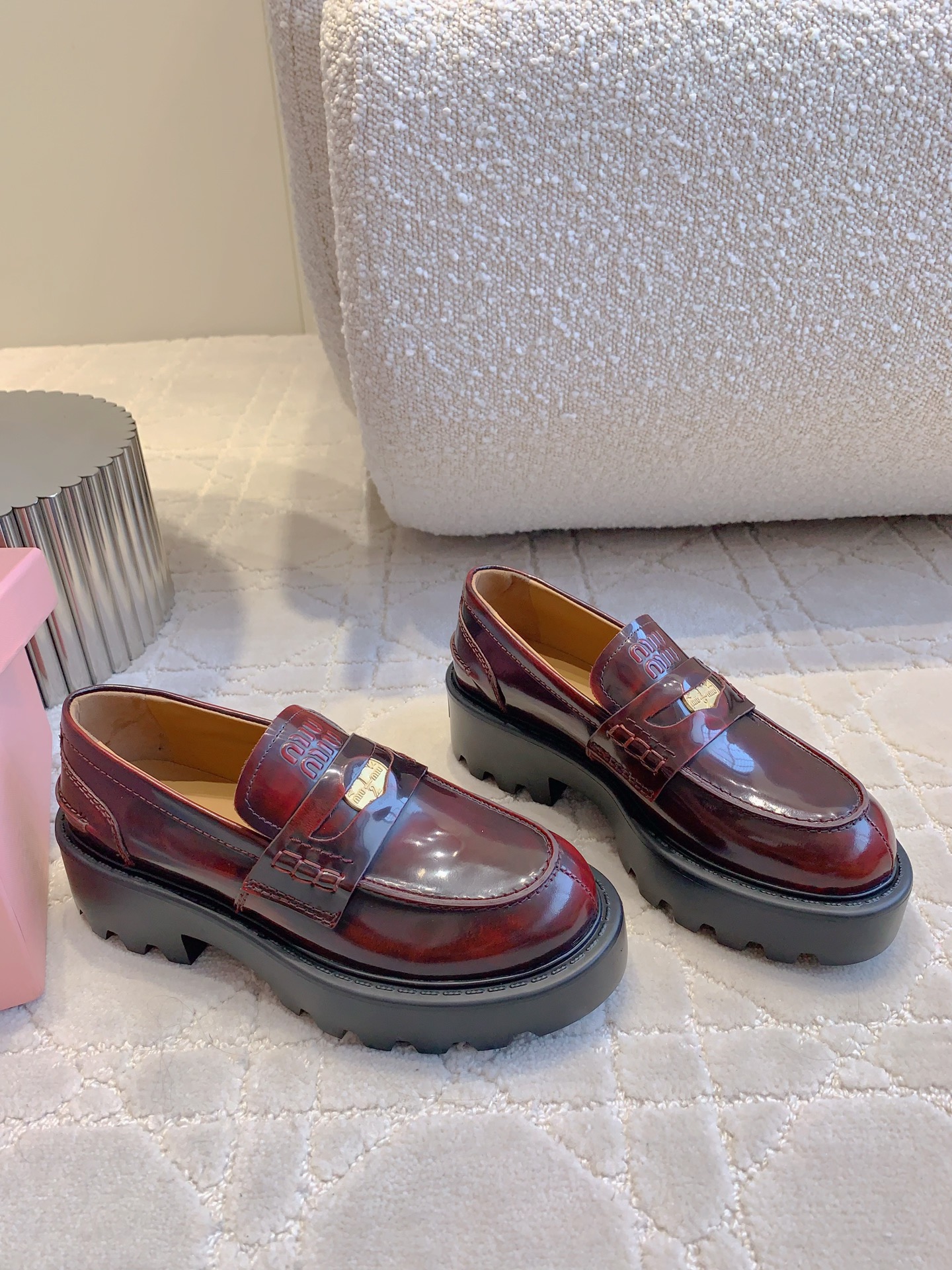 Mocasines de piel Miu Miu