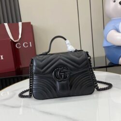 Bolso mano GG Marmont con asa tamaño mediano Gucci
