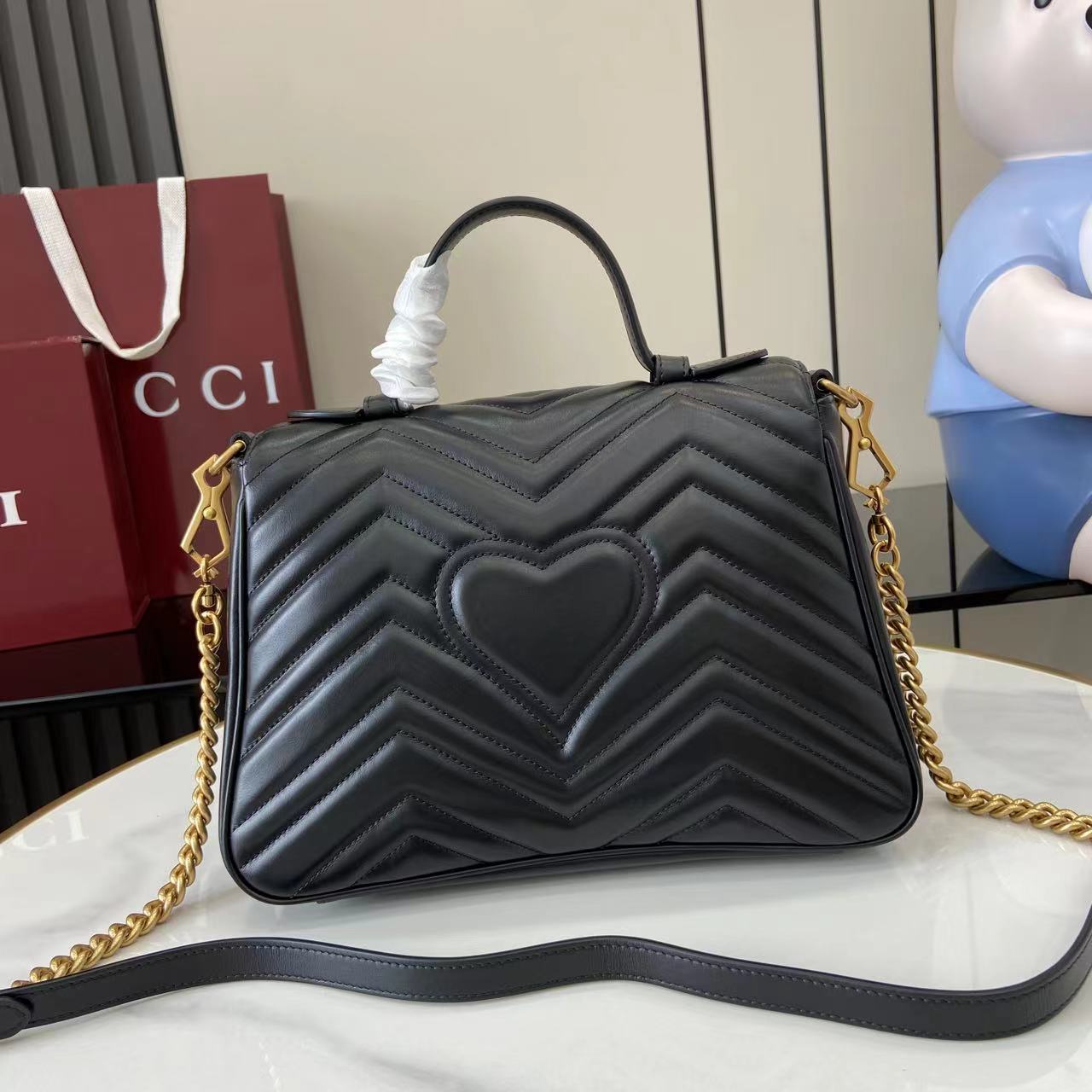 Bolso mano GG Marmont con asa tamaño mediano Gucci - Imagen 3