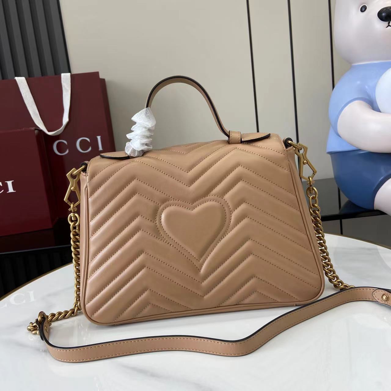 Bolso mano GG Marmont con asa tamaño mediano Gucci - Imagen 3