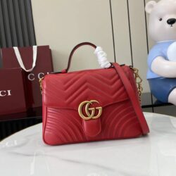 Bolso mano GG Marmont con asa tamaño mediano Gucci